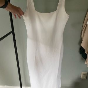 White midi length tight dress